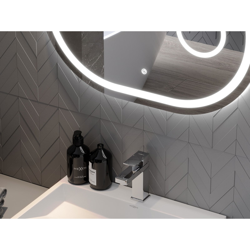 Mexen Umba oglindă de baie iluminată cu oglindă cosmetică 100 x 80 cm, LED 6000K, anti-ceață - 9822-100-080-611-00
