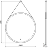 Mexen Reni oglindă iluminată de baie, rotunde 80 cm, LED 6000K, anti aburire, ramă neagră - 9812-080-080-611-70
