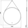 Oglindă baie iluminată Mexen Reni, rotundă, 80 cm, LED 6000K, anti-abur, ramă neagră - 9812-080-080-611-70
