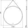 Mexen Reni oglindă de baie iluminată, rotundă 100 cm, LED 6000K, anti-aburire, ramă neagră - 9812-100-100-611-70