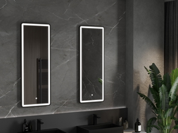 Mexen Coro oglindă de baie iluminată 45 x 120 cm, LED 6000K, anti-aburire, ramă neagră - 9817-045-120-611-70