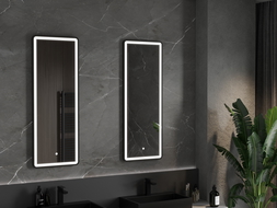 Mexen Coro oglindă iluminată de baie 45 x 120 cm, LED 6000K, anti aburire, ramă neagră - 9817-045-120-611-70