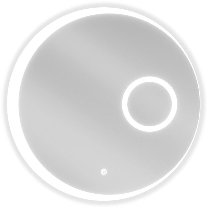 Mexen Ella oglindă de baie iluminată cu oglindă cosmetică, rotundă 60 cm, LED 6000K, anti-abur - 9811-060-060-611-00