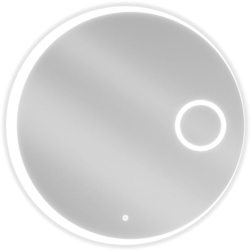 Mexen Ella oglindă de baie iluminată cu oglindă cosmetică, rotundă 80 cm, LED 6000K, anti-abur - 9811-080-080-611-00