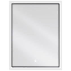 Mexen Erma oglindă iluminată de baie 60 x 80 cm, LED 6000K, anti aburire, ramă neagră - 9814-060-080-611-70