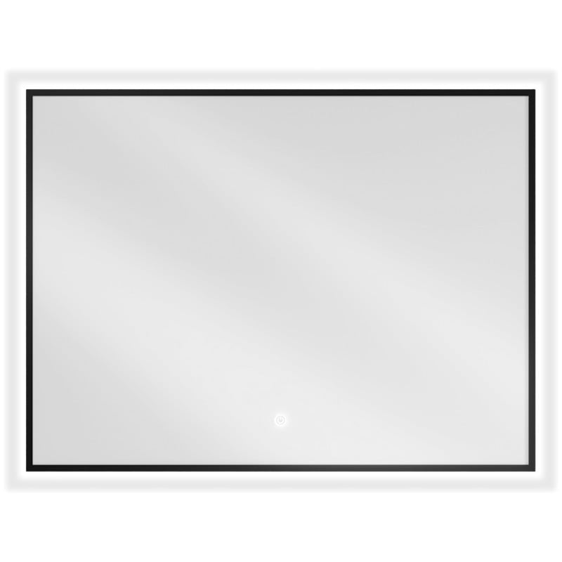 Mexen Erma oglindă iluminată de baie 80 x 60 cm, LED 6000K, anti aburire, ramă neagră - 9814-080-060-611-70