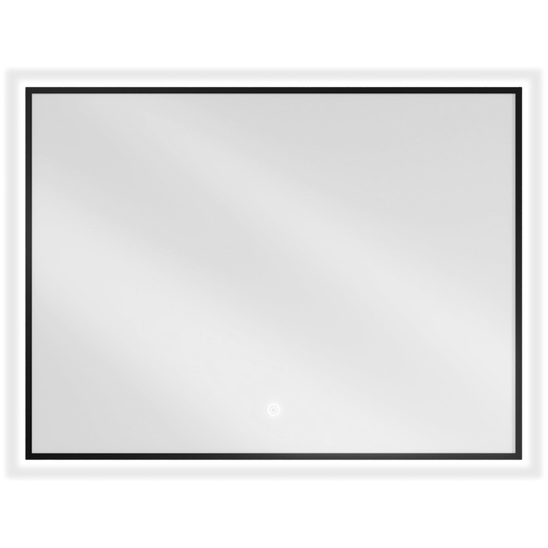 Mexen Erma világító LED fürdőszobai tükör 80 x 60 cm, 6000K, páramentes, fekete keret - 9814-080-060-611-70
