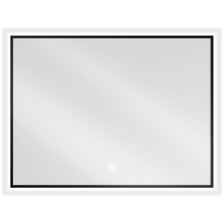 Mexen Erma világító LED fürdőszobai tükör 80 x 60 cm, 6000K, páramentes, fekete keret - 9814-080-060-611-70