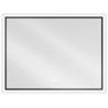 Mexen Erma világító LED fürdőszobai tükör 80 x 60 cm, 6000K, páramentes, fekete keret - 9814-080-060-611-70