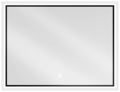 Mexen Erma világító LED fürdőszobai tükör 80 x 60 cm, 6000K, páramentes, fekete keret - 9814-080-060-611-70