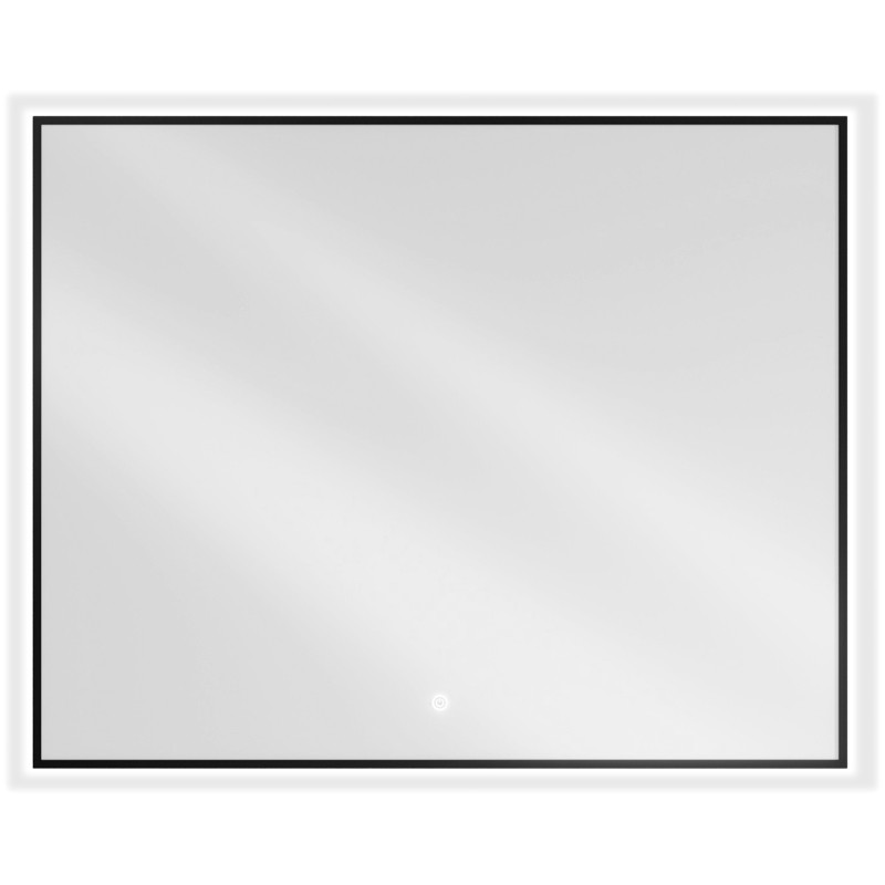 Mexen Erma oglindă de baie iluminată 100 x 80 cm, LED 6000K, antifog, ramă neagră - 9814-100-080-611-70