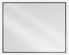 Mexen Erma LED megvilágított fürdőszobai tükör, 100 x 80 cm, 6000K, páramentes, fekete keret - 9814-100-080-611-70