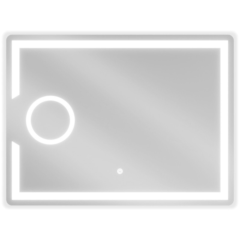 Mexen Onyx oglindă de baie iluminată cu oglindă cosmetică 80 x 60 cm, LED 6000K, anti-aburire - 9813-080-060-611-00