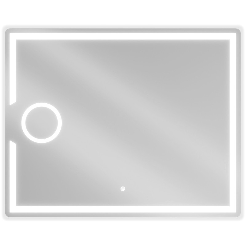 Mexen Onyx megvilágított fürdőszobai tükör kozmetikai tükörrel 100 x 80 cm, LED 6000K, páramentesítő