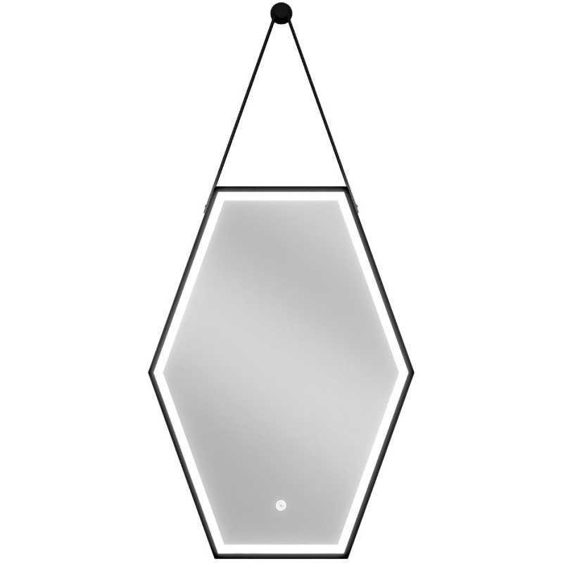 Mexen Orla oglindă de baie iluminată 50 x 70 cm, LED 6000K, anti-abur, cadru negru - 9815-050-070-611-70