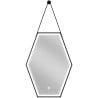Mexen Orla oglindă de baie iluminată 50 x 70 cm, LED 6000K, anti-abur, ramă neagră - 9815-050-070-611-70