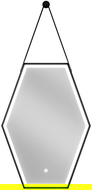 Mexen Orla LED világítású fürdőszobai tükör, 50 x 70 cm, 6000K, páramentes, fekete keret - 9815-050-070-611-70