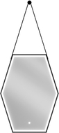 Mexen Orla megvilágított fürdőszobai tükör 60 x 80 cm, LED 6000K, páramentes, fekete keret - 9815-060-080-611-70