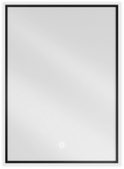 Mexen Erma 50 x 70 cm-es, LED 6000K világítású, páramentes fürdőszobai tükör, fekete keret - 9814-050-070-611-70