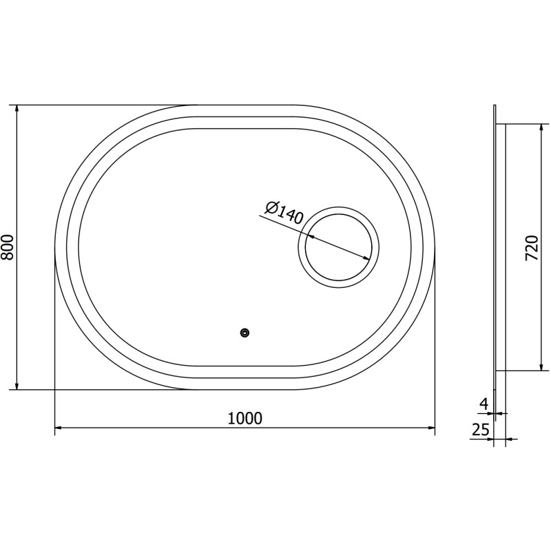 Mexen Umba oglindă de baie iluminată cu oglindă cosmetică 100 x 80 cm, LED 6000K, anti-ceață - 9822-100-080-611-00