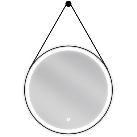 Mexen Reni oglindă de baie iluminată, rotundă 60 cm, LED 6000K, anti-aburire, ramă neagră - 9812-060-060-611-70