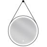 Mexen Reni oglindă de baie iluminată, rotundă 60 cm, LED 6000K, anti-abur, ramă neagră - 9812-060-060-611-70