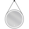 Mexen Reni oglindă de baie iluminată, rotundă 60 cm, LED 6000K, anti-aburire, ramă neagră - 9812-060-060-611-70