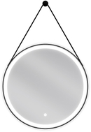 Mexen Reni oglindă de baie iluminată, rotundă 60 cm, LED 6000K, anti-aburire, ramă neagră - 9812-060-060-611-70