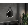 Mexen Reni oglindă de baie iluminată, rotundă 60 cm, LED 6000K, anti-aburire, ramă neagră - 9812-060-060-611-70