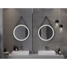 Mexen Reni oglindă de baie iluminată, rotundă 60 cm, LED 6000K, anti-abur, ramă neagră - 9812-060-060-611-70