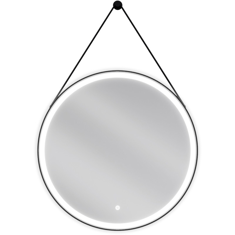 Mexen Reni világító fürdőszobai tükör, kerek 70 cm, LED 6000K, páramentes, fekete keret - 9812-070-070-611-70
