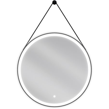 Mexen Reni fürdőszobai megvilágított tükör, kerek 70 cm, LED 6000K, páramentes, fekete keret - 9812-070-070-611-70