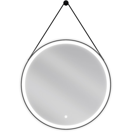 Mexen Reni oglindă de baie iluminată, rotundă 70 cm, LED 6000K, anti-aburire, ramă neagră - 9812-070-070-611-70