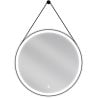 Mexen Reni LED-es fürdőszobai tükör, kerek, 70 cm, 6000K, páramentes, fekete keret - 9812-070-070-611-70