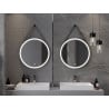 Mexen Reni oglindă de baie iluminată, rotundă 70 cm, LED 6000K, antiaburire, ramă neagră - 9812-070-070-611-70