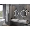 Mexen Reni oglindă de baie iluminată, rotundă 70 cm, LED 6000K, antiaburire, ramă neagră - 9812-070-070-611-70