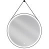 Oglindă baie iluminată Mexen Reni, rotundă, 80 cm, LED 6000K, anti-abur, ramă neagră - 9812-080-080-611-70