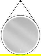 Mexen Reni oglindă de baie iluminată, rotundă 80 cm, LED 6000K, anti-abur, ramă neagră - 9812-080-080-611-70