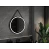 Oglindă baie iluminată Mexen Reni, rotundă, 80 cm, LED 6000K, anti-abur, ramă neagră - 9812-080-080-611-70