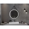 Oglindă baie iluminată Mexen Reni, rotundă, 80 cm, LED 6000K, anti-abur, ramă neagră - 9812-080-080-611-70