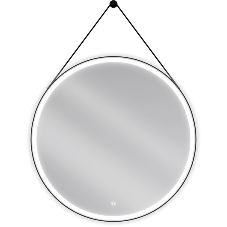 Mexen Reni kerek, LED-es, pára elleni fürdőszobai tükör, 90 cm, 6000K, fekete keret - 9812-090-090-611-70
