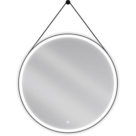 Mexen Reni megvilágított fürdőszobai tükör, kerek 90 cm, LED 6000K, páramentes, fekete keret - 9812-090-090-611-70