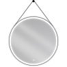 Mexen Reni oglindă de baie iluminată, rotundă 90 cm, LED 6000K, anti-aburire, ramă neagră - 9812-090-090-611-70