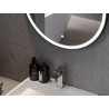 Mexen Reni kerek, LED-es, pára elleni fürdőszobai tükör, 90 cm, 6000K, fekete keret - 9812-090-090-611-70