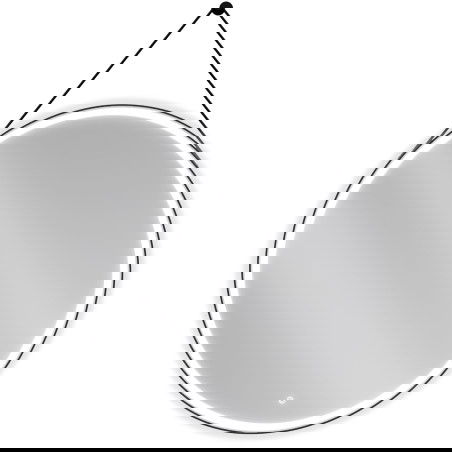 Mexen Reni kör alakú, megvilágított fürdőszobatükör, 100 cm, LED 6000K, páramentes, fekete keretben