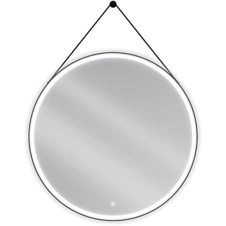 Mexen Reni LED-es fürdőszobai tükör, kerek, 100 cm, 6000K, páramentes, fekete kerettel - 9812-100-100-611-70