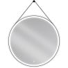 Mexen Reni LED-es fürdőszobai tükör, kerek, 100 cm, 6000K, páramentes, fekete kerettel - 9812-100-100-611-70