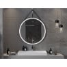 Mexen Reni oglindă de baie iluminată, rotundă 100 cm, LED 6000K, anti-aburire, ramă neagră - 9812-100-100-611-70