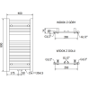 Mexen Hades fürdőszobai radiátor 800 x 400 mm, 320 W, fehér - W104-0800-400-00-20
