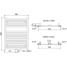Mexen Hades radiator baie 800 x 600 mm, 452 W, alb - W104-0800-600-00-20